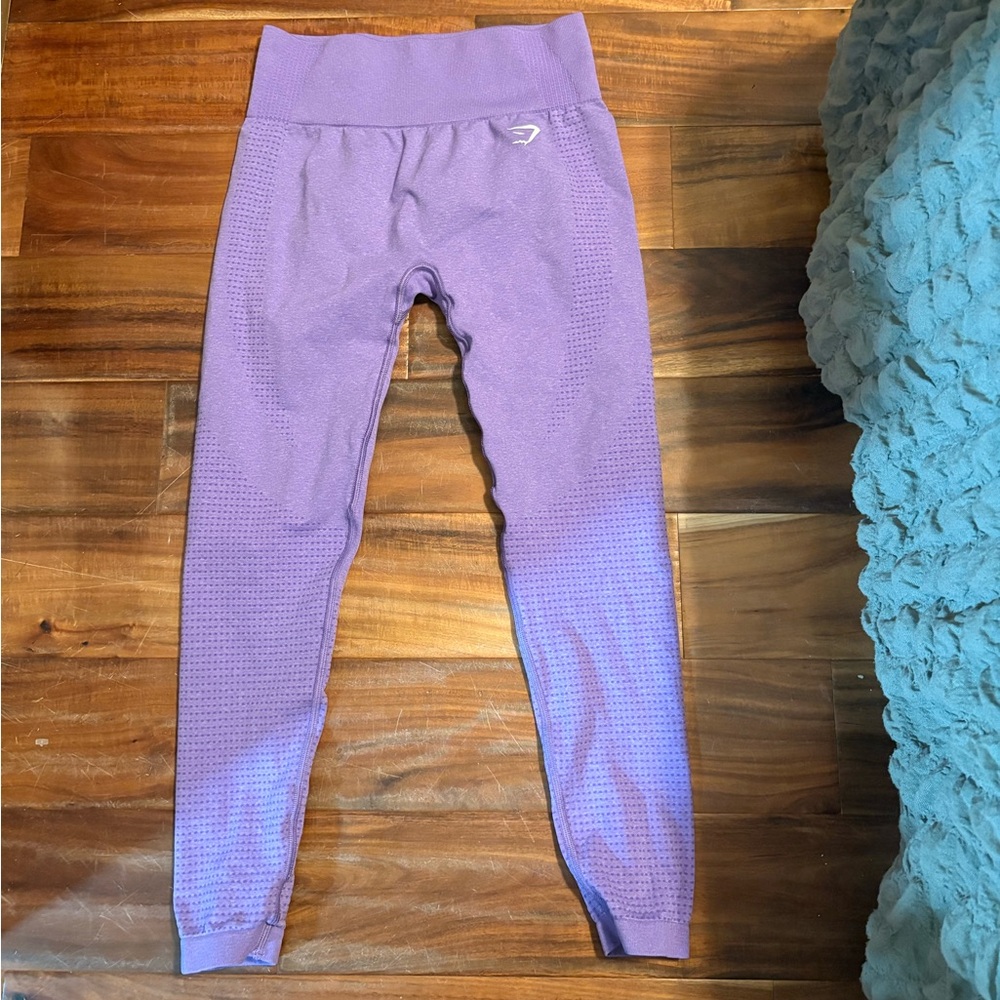 Gymshark Seamless Leggings Purple High Waisted‎ Sculpt Workout Gym Size M (1083)